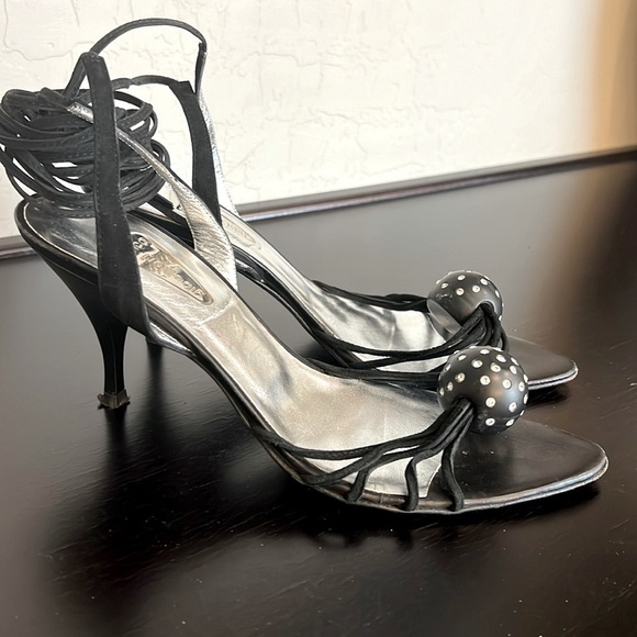 Enrico Gibellieri strappy wrap sandals, black, made in Italy, suede, size 8 tts - Picture 4 of 17